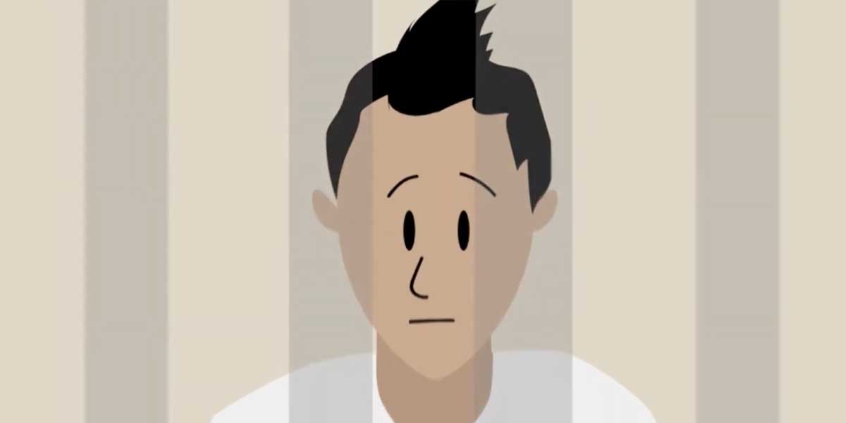 Ilustración de un adolescente privado de la libertad